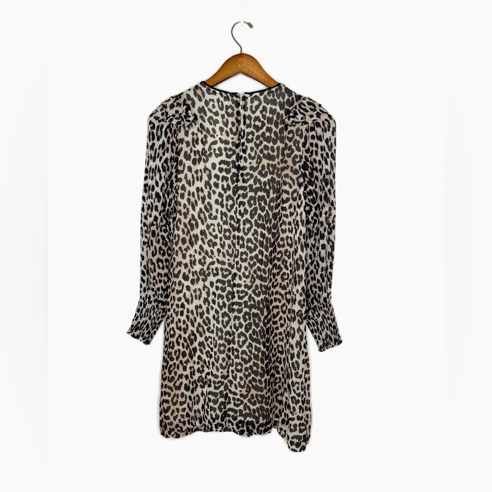 Gianni - Mullin Georgette Ruffle Mini Dress - Leopard - size 8 - EXCELLENT Cond - Picture 6 of 14